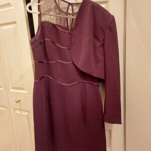 Deep Maroon gorgeous beaded dress designed by wedding gown renowned Ronald Joyce